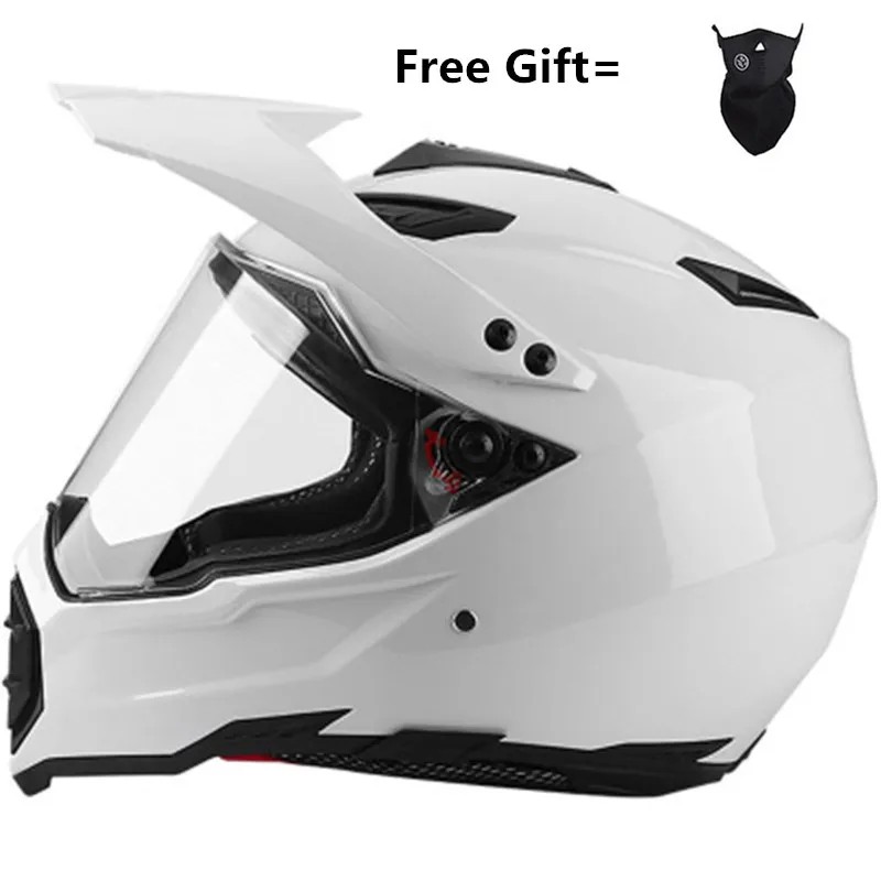 Crossfit Full Gear - Glänzend weißer Integral-Motorradhelm für Racing Downhill