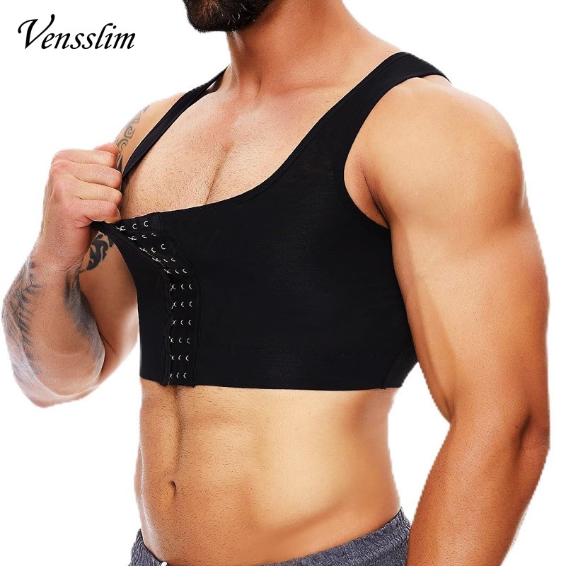 Crossfit Weight Vest - Vensslim Herren Gynäkomastie Kompressions-Push-Up-Korsett Brustbinder Schlankheits-Weste