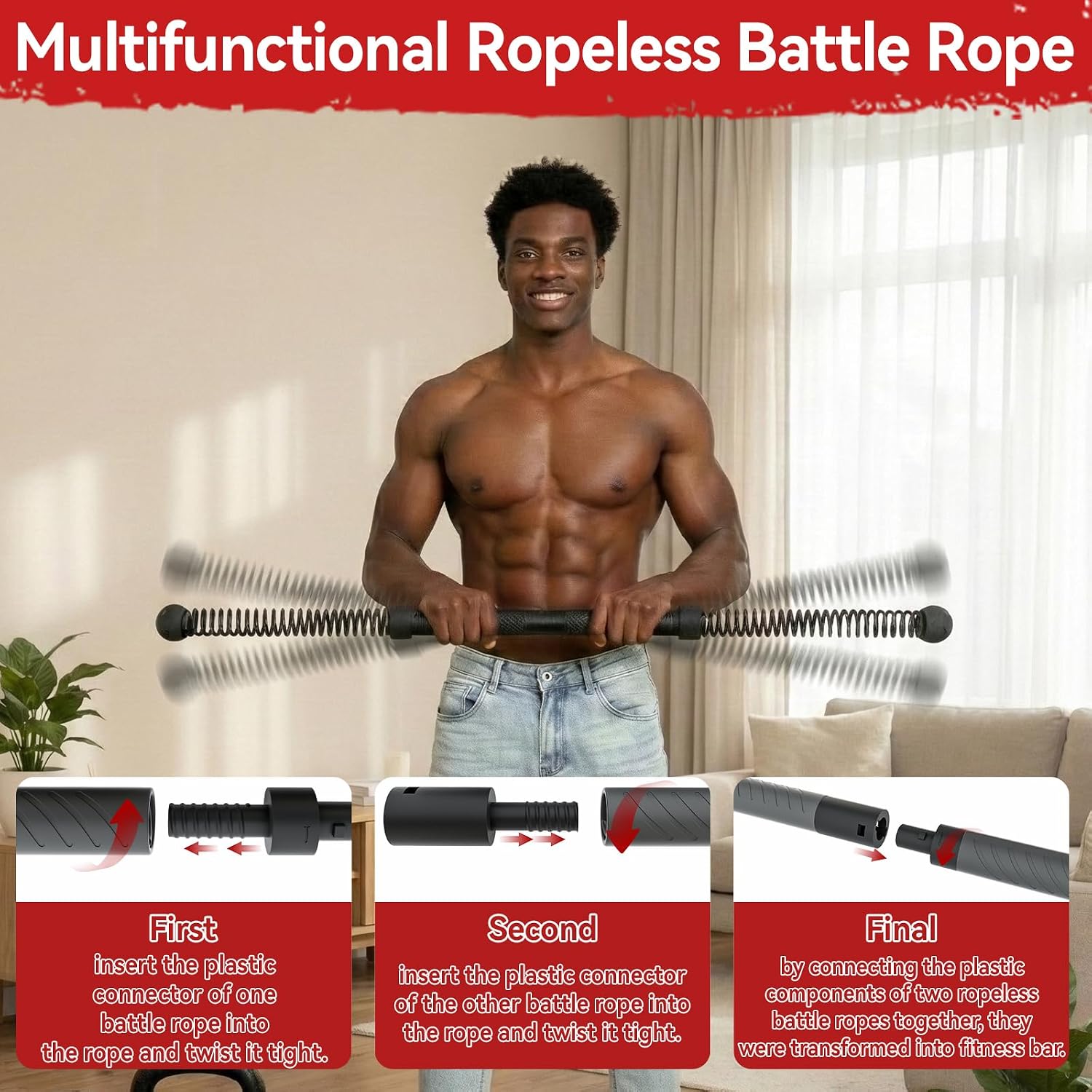 Crossfit Equipment - 2-in-1 Verbessertes kabelloses Battle Rope Power